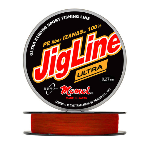 Шнур JigLine Ultra PE 0,27 мм., 22,0 кг, 100 м, рубин