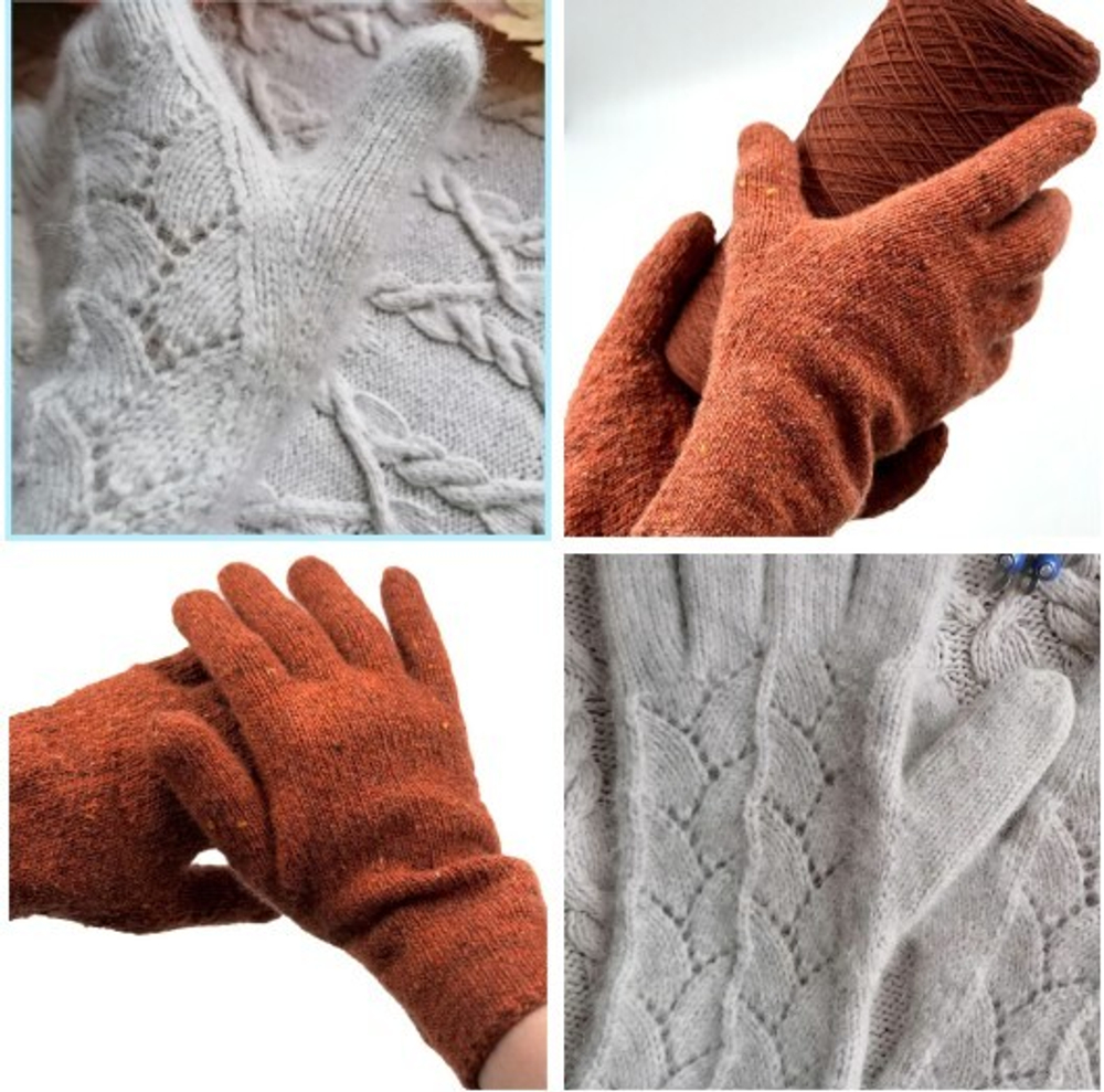 Мастер-класс "Идеальные кашемировые перчатки" на 3 пары. Спицы и доставка в подарок!