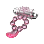 Розовое эрекционное кольцо с вибростимуляцией клитора Baile