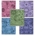 Тетрадь А5, 48 л., BRAUBERG, скоба, клетка, матовая ламинация, фольга, "Zodiac Symbol", 404369, 5шт