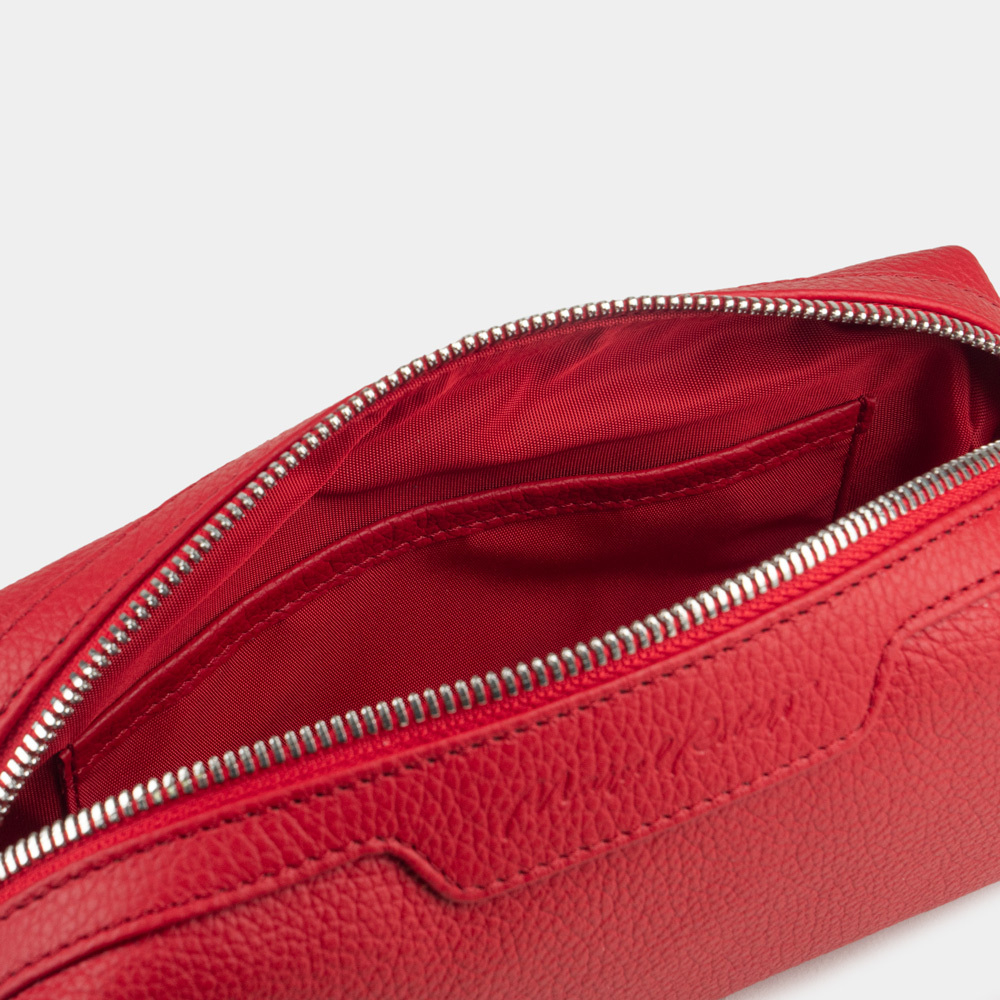 Несессер Tube из кожи теленка красного цвета