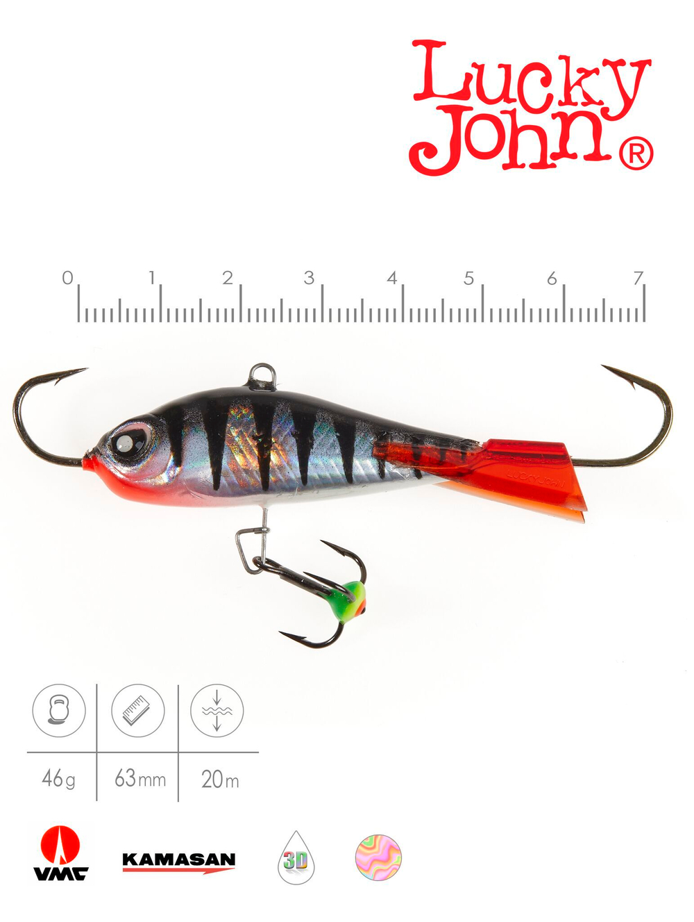 Балансир LUCKY JOHN Baltic №6 (+тройник), цвет 12HRT