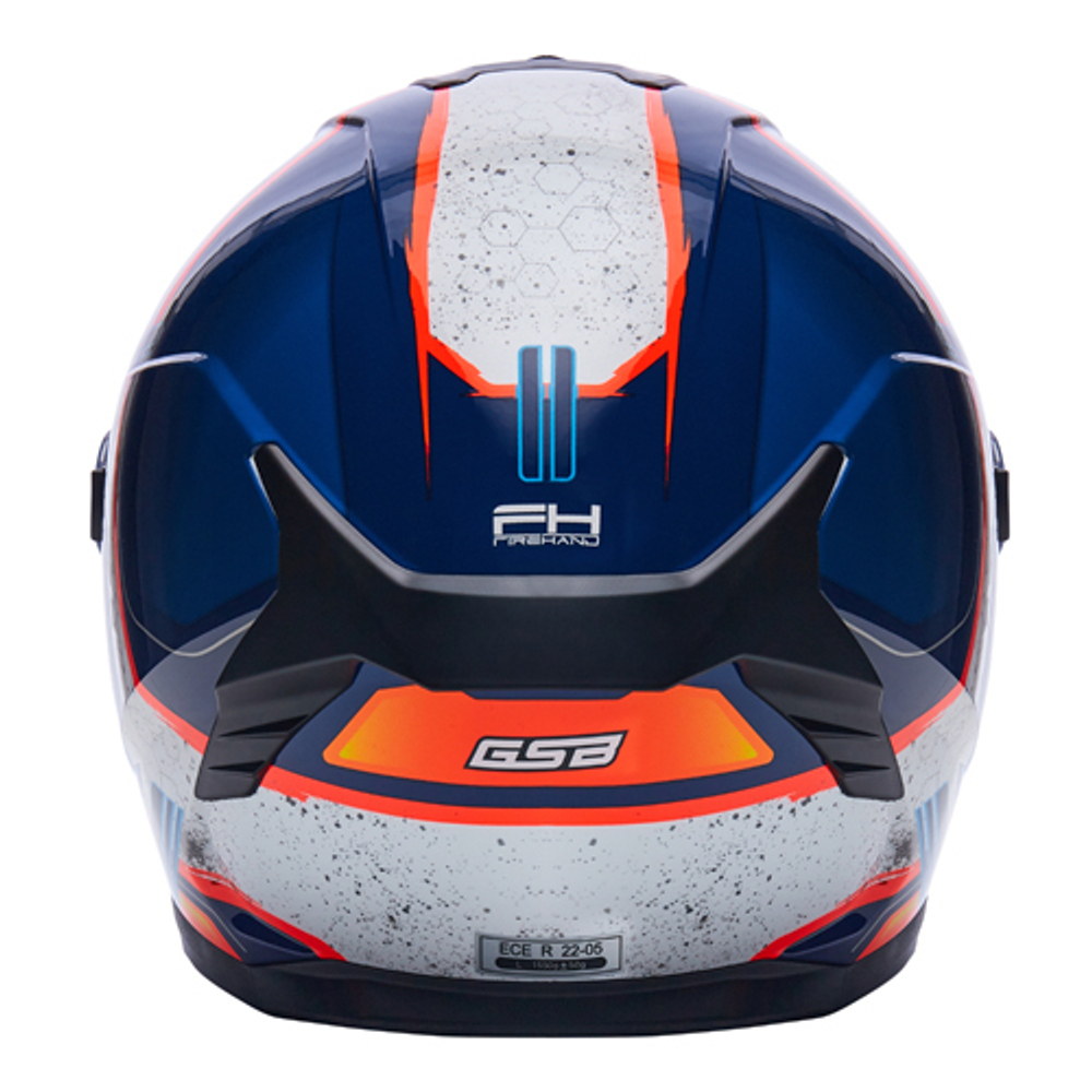Шлем GSB G-361 WHITE/BLUE ORANGE