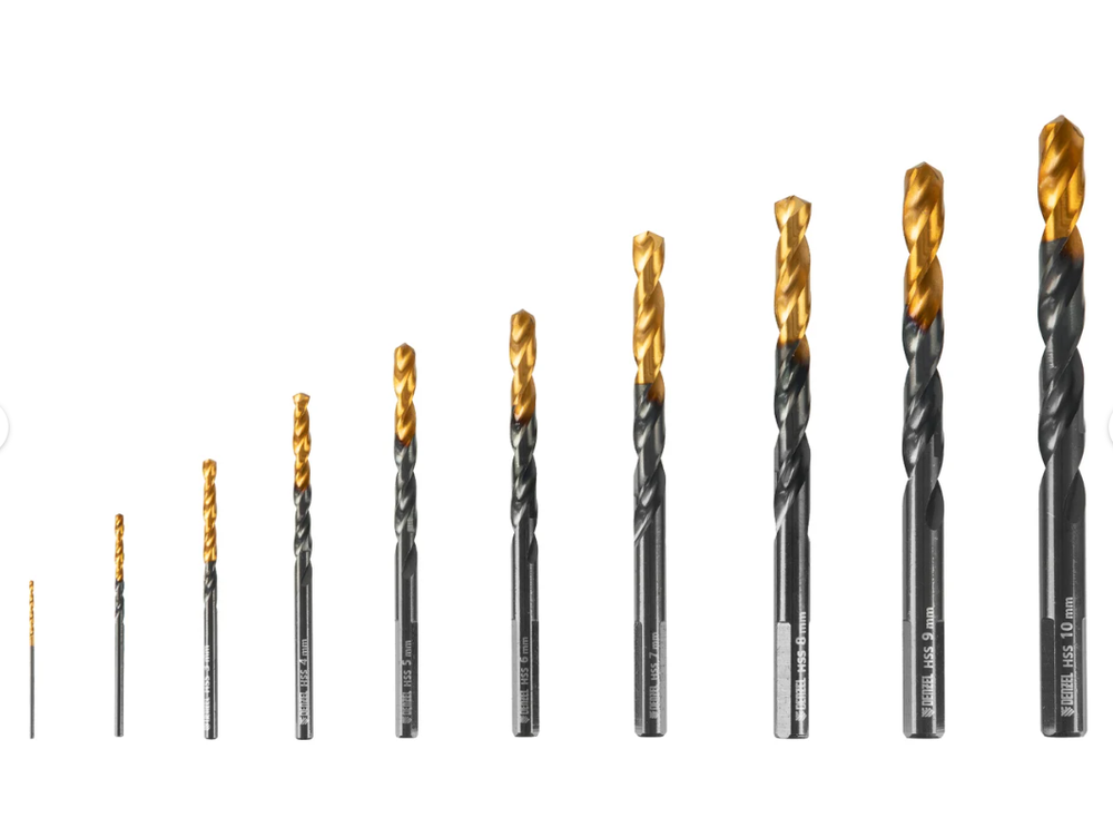 Набор сверл по металлу Golden Tip 1-10 мм, HSS-Tin, 10 шт Denzel 72316