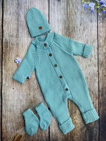 Комплект на выписку 3 предмета "Maremtex" (Комбинезон, шапка, пинетки) (Цвет: Темно-синий)