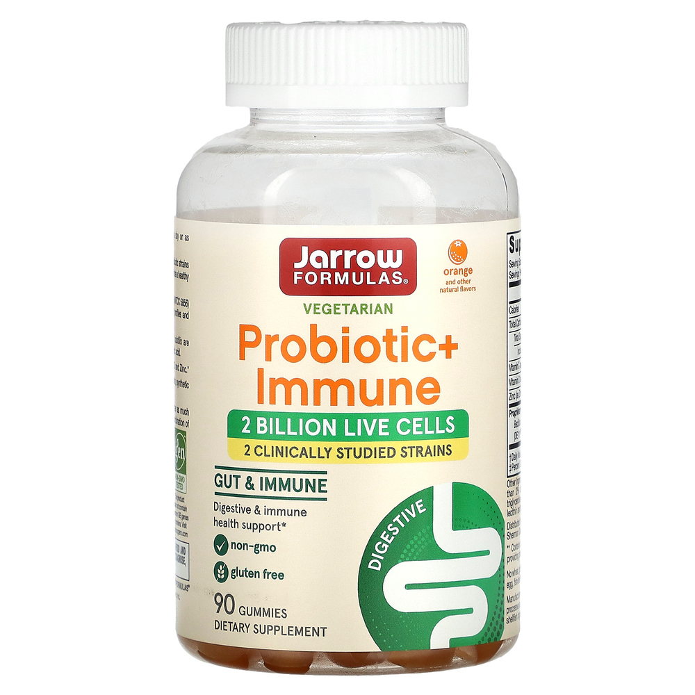 Jarrow Formulas, Probiotic + Immune, апельсин, 90 жевательных таблеток
