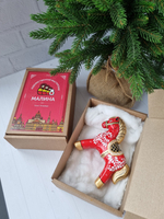 Лошадка Кантри ёлочная игиушка из фарфора