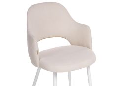 Стул на металлокаркасе Гутрид прошивка ромбы сзади бежевый / белый