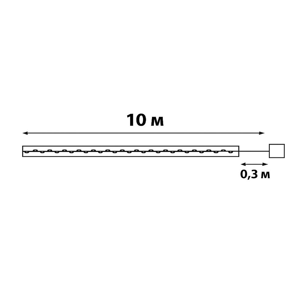 ULD-S1000-100-SCB-3AA WHITE IP20 RIBBON Гирлянда светодиодная Лента на батарейках 3AA не в-к. 10м. 100 светодиодов. Белый свет. Провод медный. TM Uniel