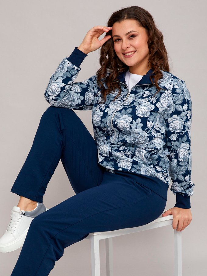 Костюм с брюками КБ-184/синий-джинсроза