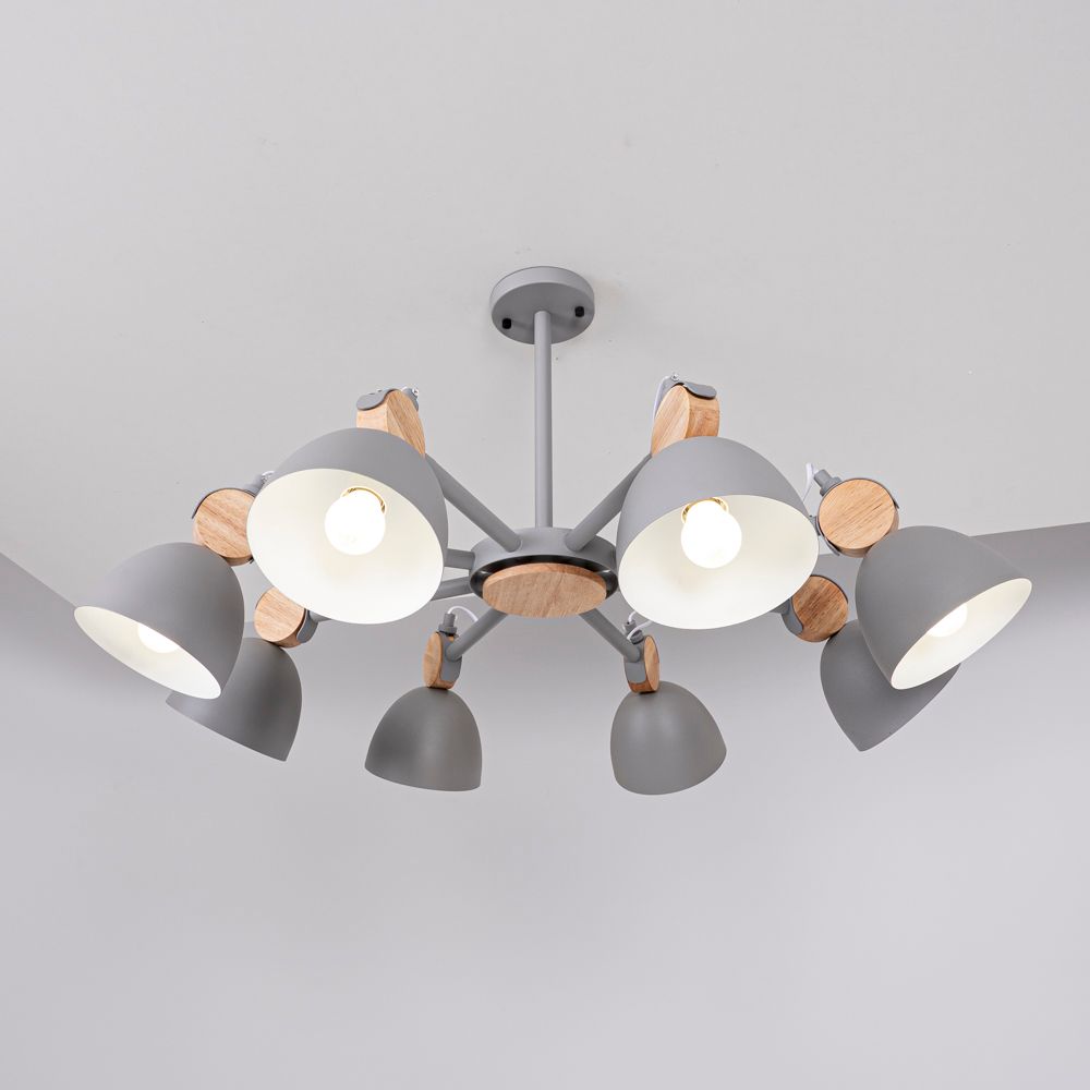 Люстра на штанге ROLLA 8 Gray