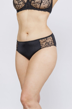 Трусы-бразилиана с кружевной отделкой (Размер: 46) (Цвет: черный)