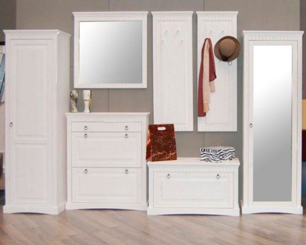 Зеркало настенное, 79х83, Неаполь, квадратное, в раме, в ванную, в прихожую, белое, Dipriz