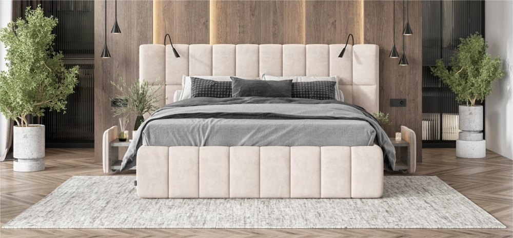 Кровать BOSS.XO велюр Monolit латте