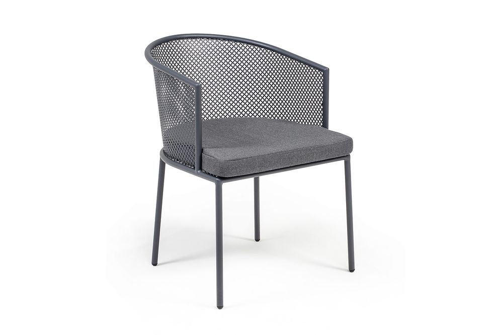 "Прометей" стул, каркас из стали темно-серый (RAL7024) муар, ткань темно-серая 027