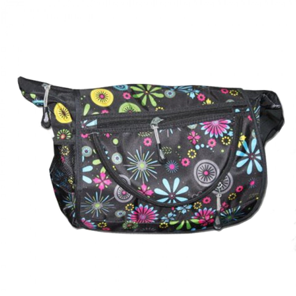 Сумка женская/для девочки Alingar, 250х300х110 мм, "Цветы", рем.через плечо, 1 отделение, влагост. текстиль, внеш. карманы, розовый (цветочный узор)