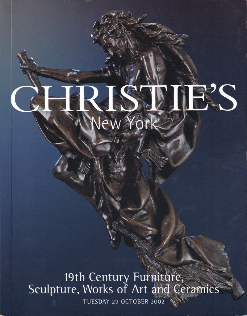 Каталог аукциона Christie’s, Нью-Йорк, Мебель, скульптура, предметы искусства и керамика XIX века от 29 октября 2002 года