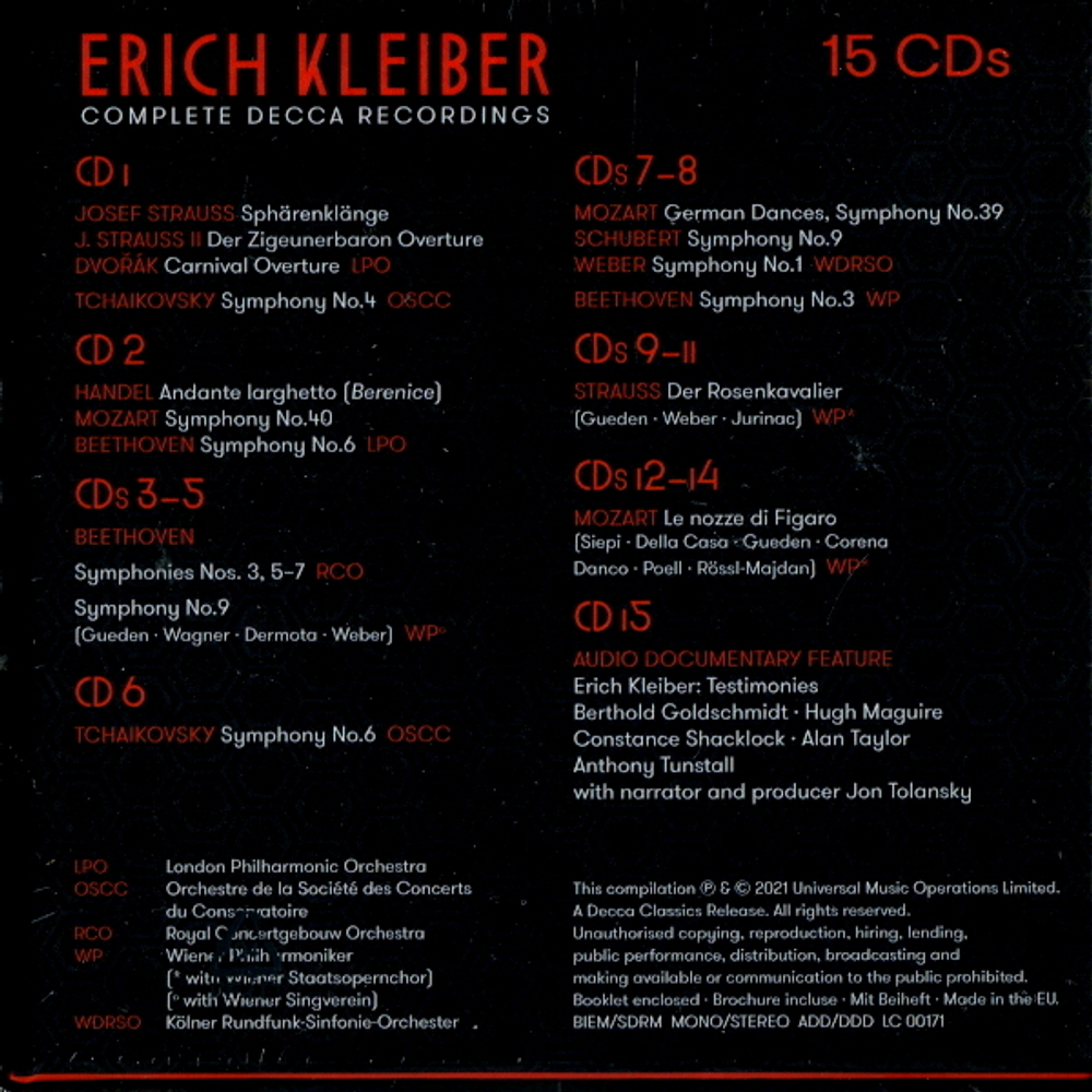 Erich Kleiber / Complete Decca Recordings (15CD)