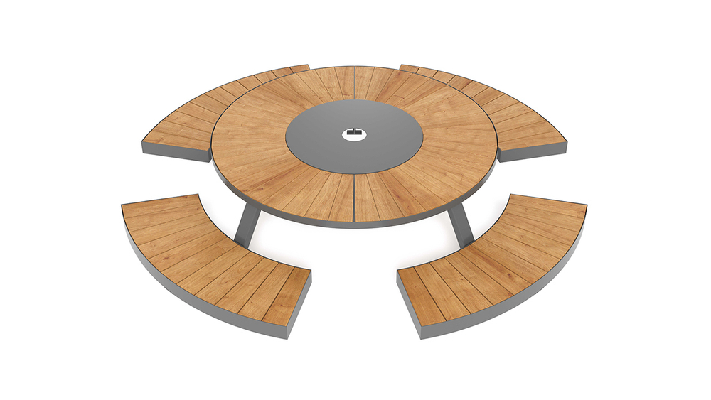 Круглый стол со скамейками SK00149