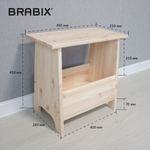 Табурет тумба деревянный, сосна, BRABIX "Scandi Wood SC-002", 490х250х450 мм, 641888, 004.02.35