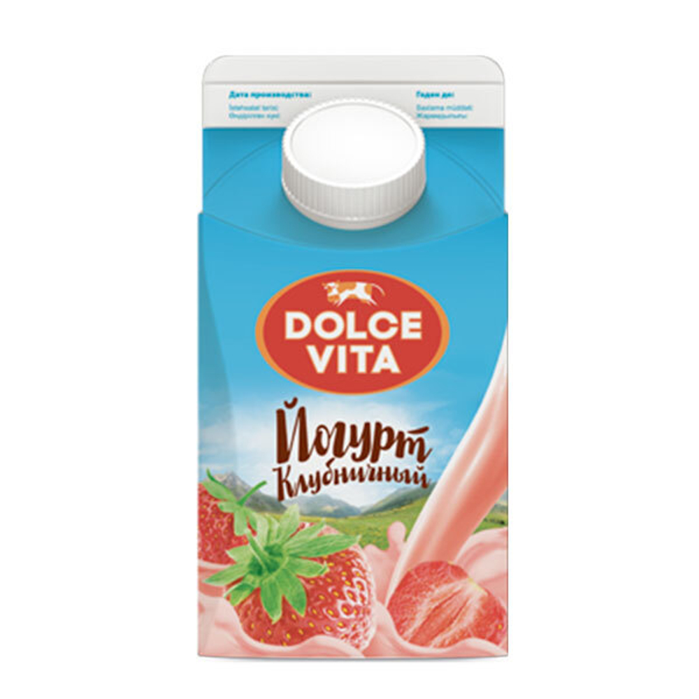 Йогурт "Дольче Вита" 2,5% 450г  Клубника