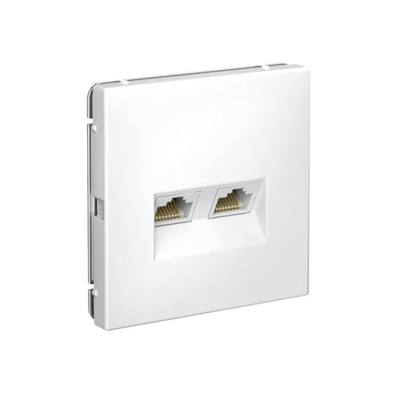 Розетка двойная компьютерная ArtGallery RJ45+RJ45 кат. 6A механизм лотос SE GAL001388