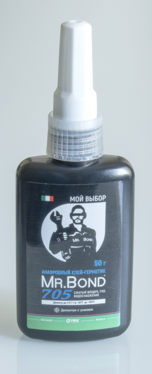 Клей-герметик анаэробный (СИНИЙ) демонтаж с усилием 50г  Mr. Bond (144/12/1шт)