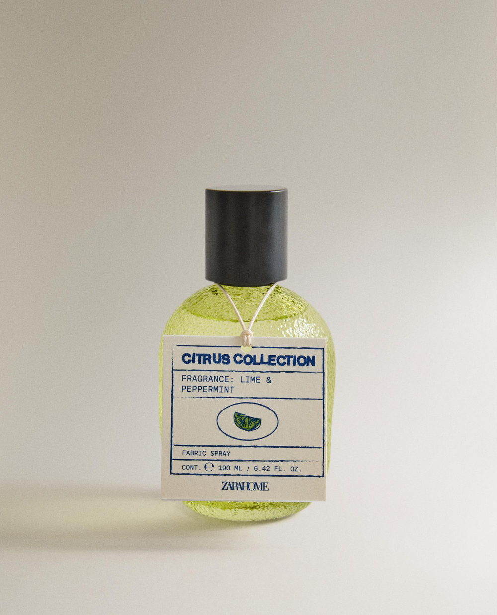 Zara Home Ароматический спрей для тканей и одежды Lime & Peppermint 190 мл, освежитель, аромат свежий цитрусовый