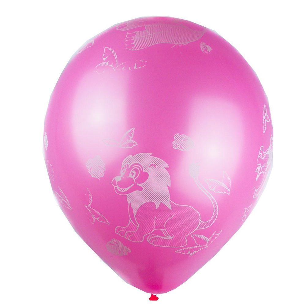 Шар воздушный детский Alingar , №12, "Zoo", ассорти (рисунок африканские звери), 100шт/уп, пакет с европодвесом