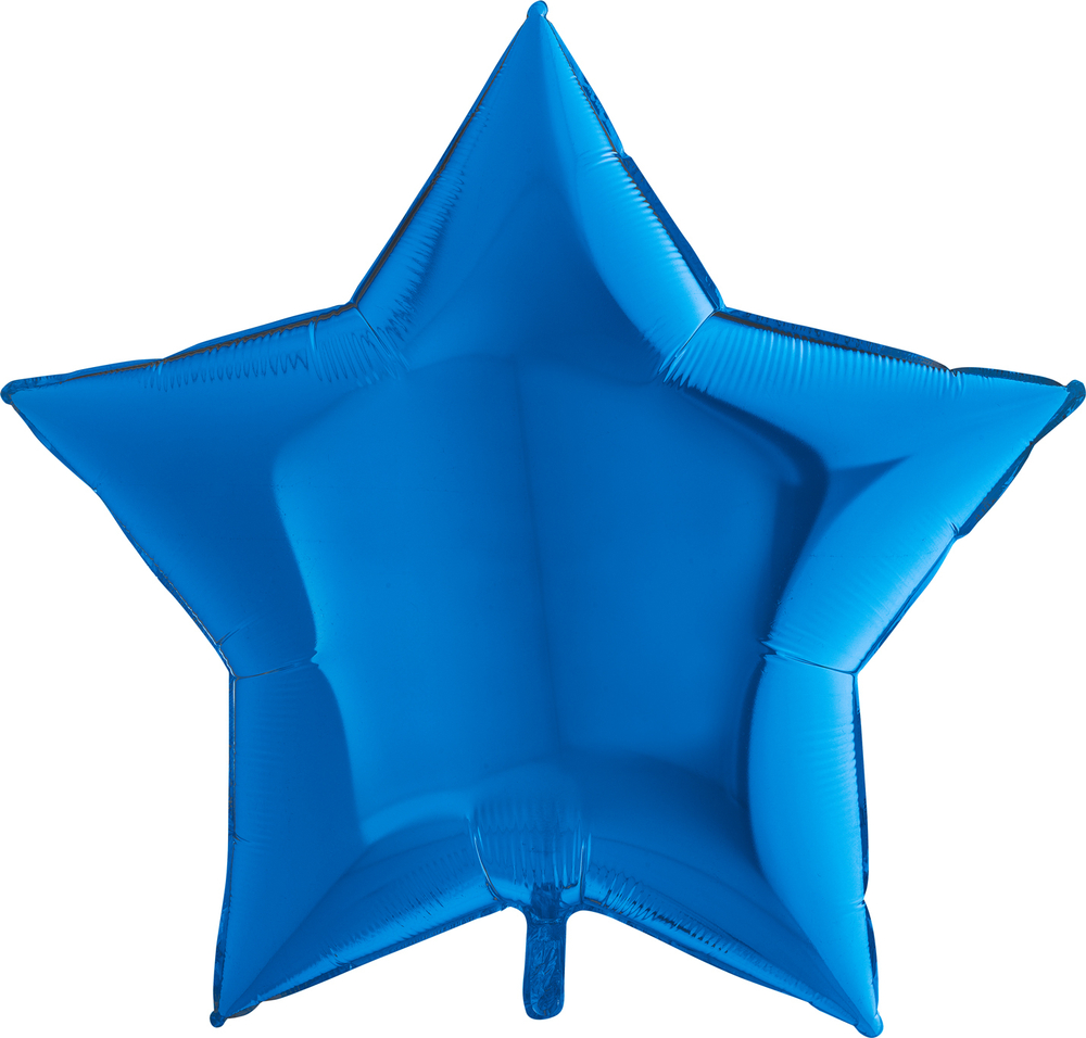 Фольгированный шар звезда 81 см синий