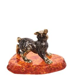 Народные промыслы AM-2748 Фигурка «Заяц Тумак» (латунь, янтарь)