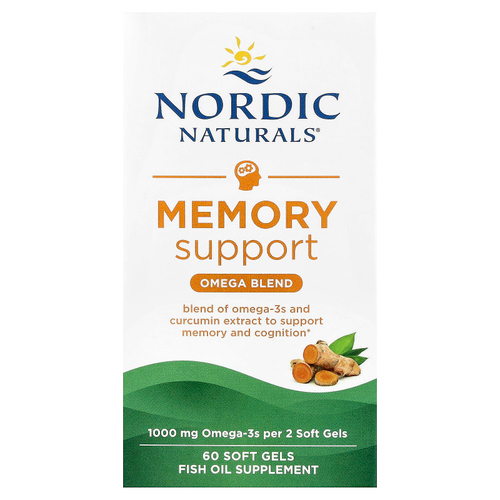 Nordic Naturals, для поддержки памяти, смесь омега, 60 капсул