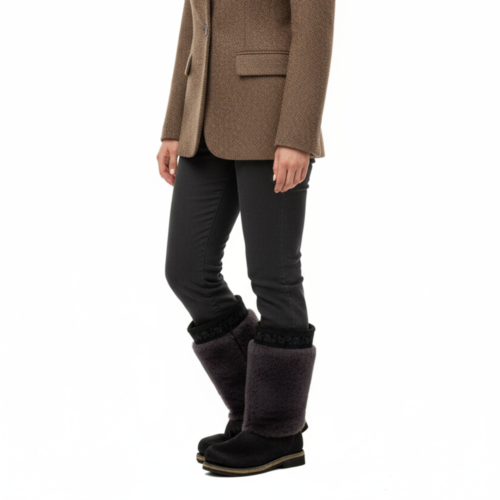 Унты женские из мутона и замши