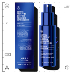ALLIES OF SKIN Copper Tripeptide & Ectoin Advanced Repair Serum Восстанавливающая сыворотка с эктоином и трипептидом меди, 30 мл