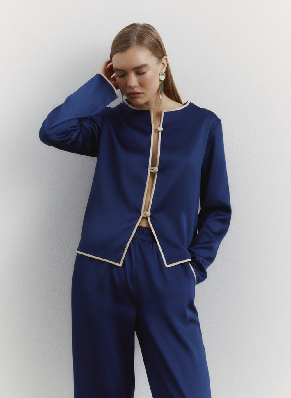 Костюм "Shine" из сатина, цвет тёмно-синий, р-р OS