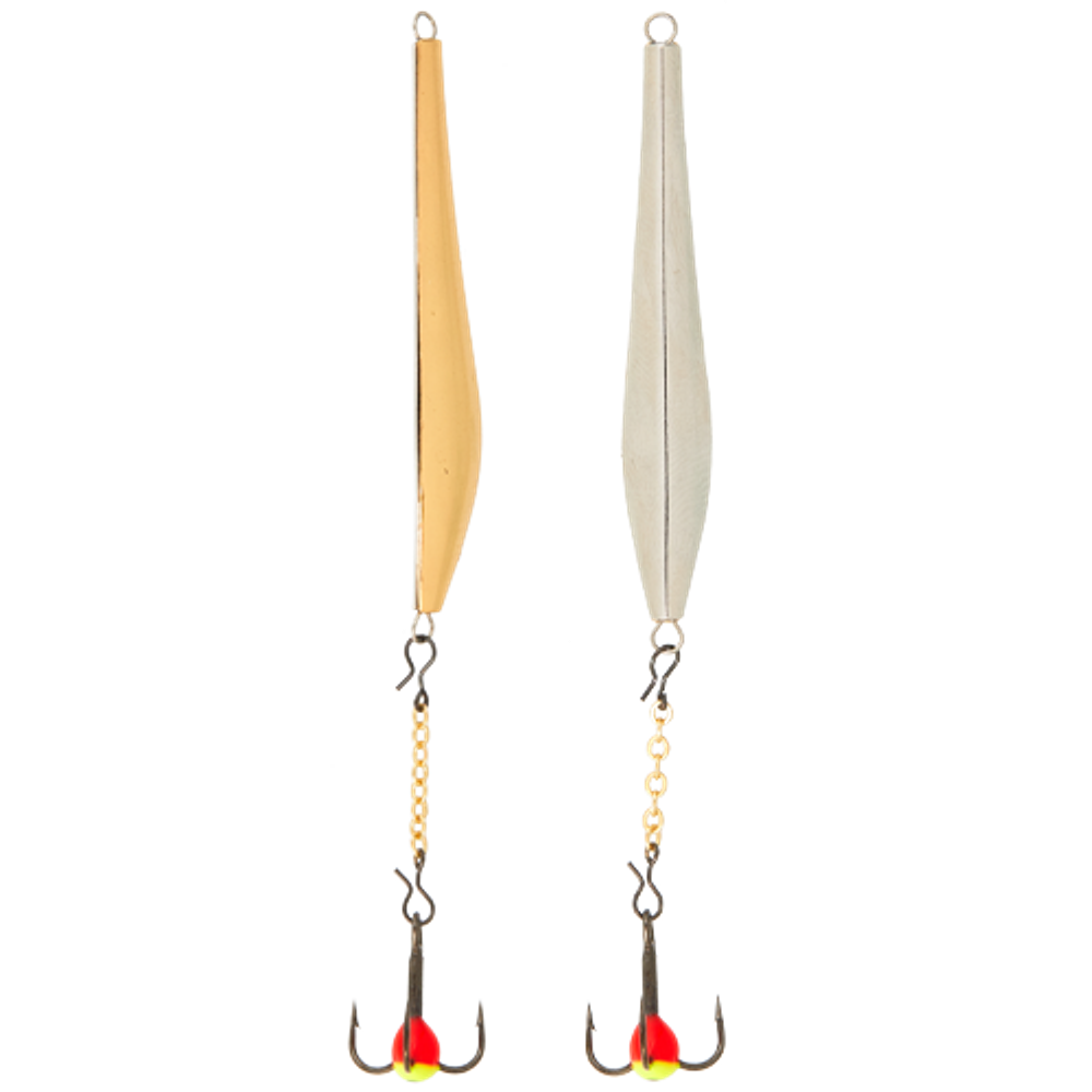 Блесна вертикальная зимняя LUCKY JOHN Double Blade (цепочка, тройник), 50 мм, SG