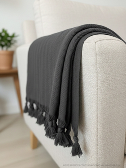 Плед-покрывало из хлопка Berlino, цвет Антрацит