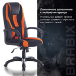 Кресло компьютерное BRABIX PREMIUM "Rapid GM-102", экокожа/ткань, черно/оранжевое, 532420, GM-102_532420