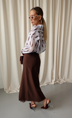 Юбка миди с разрезами и кружевом