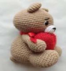 Toxunma kukla \ Кукла из хлопковых ниток ürəkli ayı