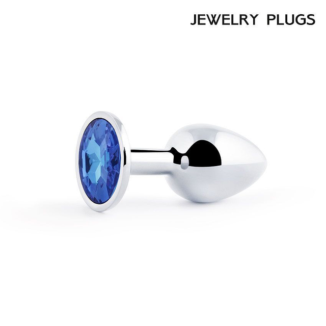 Silver plug small (втулка анальная) цвет кристалла синий, l 72 мм, d 28 мм, вес 50г, арт. ss-13