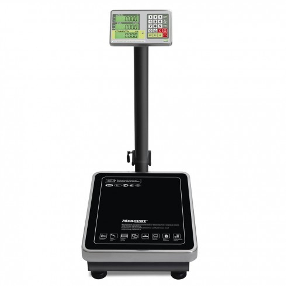 Торговые напольные весы M-ER 335 ACPU-60.10 TURTLE с расчетом стоимости товара LCD