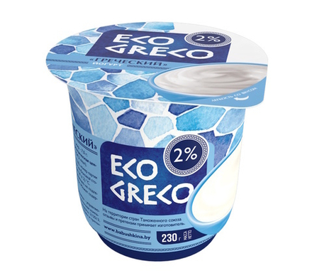 Йогурт "ECO GRECO" Греческий 2% 230г. Бабушкина крынка