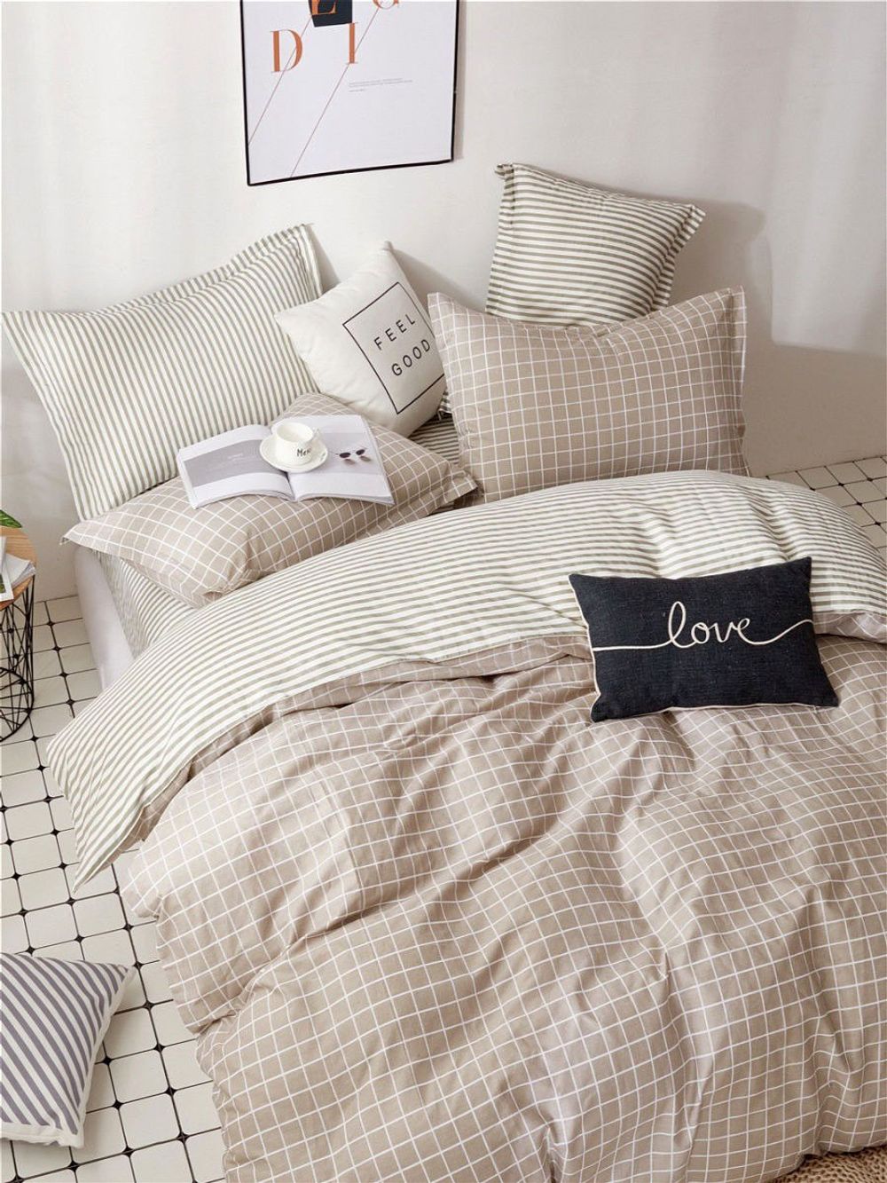 Постельное белье поплин Сказка "Анна/Анна" семейное  Наволочка 70х70 см 2 шт Простынь  240x215 см Пододеяльник 145x215 см 2шт