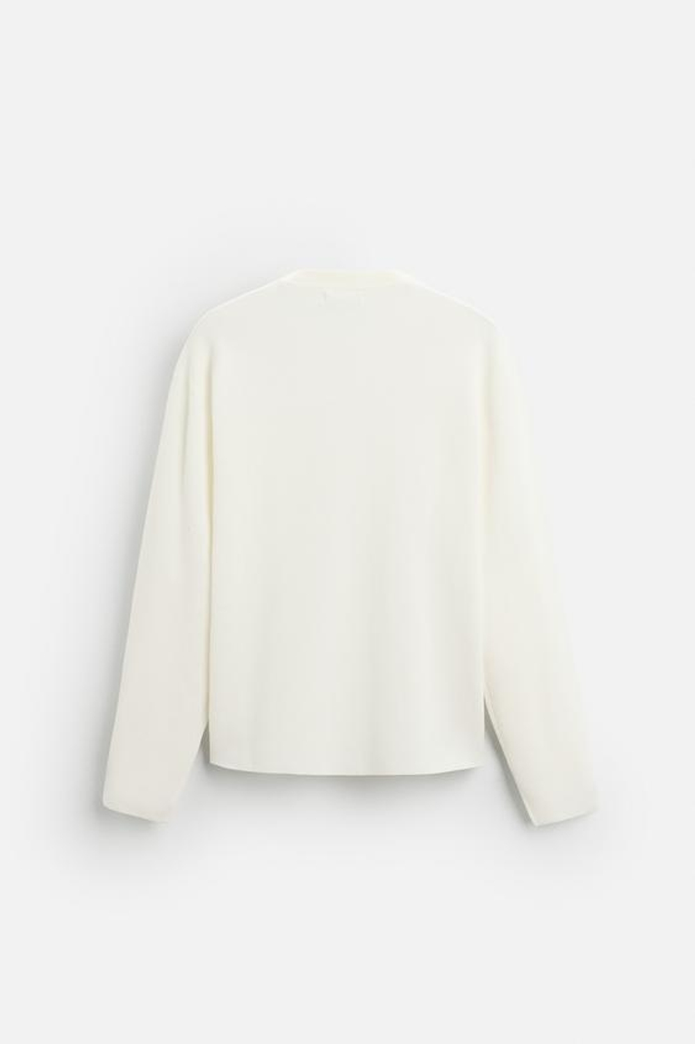 ZARA СВИТЕР ИЗ СМЕСОВОГО ХЛОПКА С РЕЛЬЕФНЫМ УЗОРОМ, КРЕМОВЫЙ