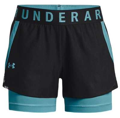 Женские Шорты теннисные Under Armour Play Up 2in1 Shorts - black/glacier blue