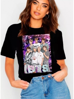 Футболка женская с принтом BTS