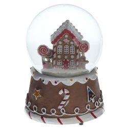 GAEM Фигурка декор в стекл шаре "Домик" (подсвет,муз,вьюга, 3хААА н/п), D 10 см, L12 W11 H14 см