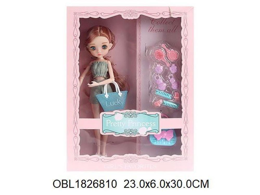 Кукла тип модница на шарнирах с аксесс. коробка PS2106-4