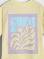 Желтая футболка для девочки трикотажная